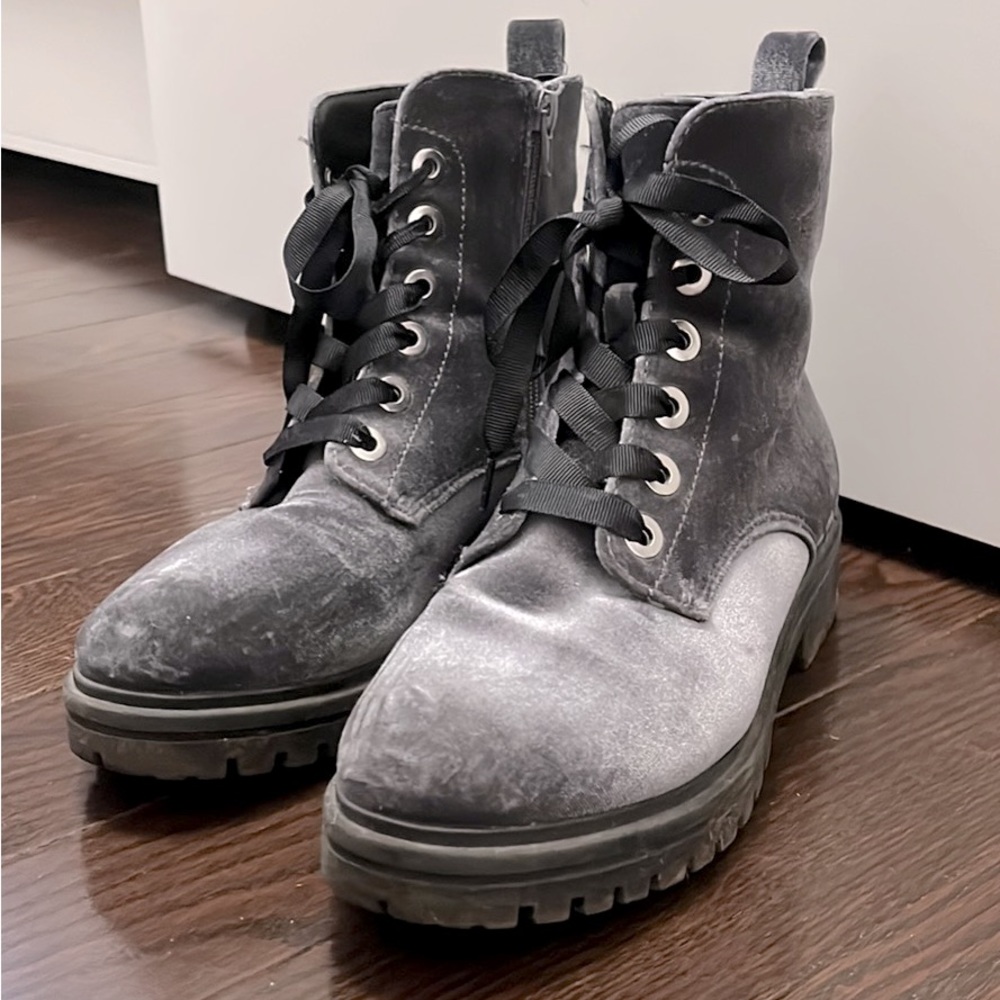 Aldo Velvet combat boots